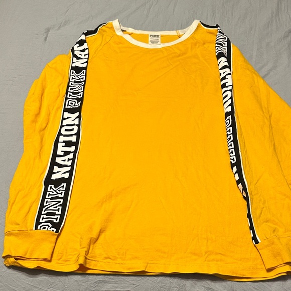 PINK Victoria's Secret Sweaters - PINK Victoria's Secret Yellow Tee